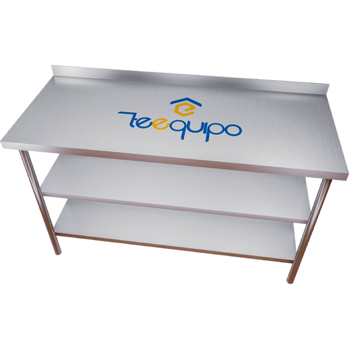 Mesa con Salpicadero y Doble Entrepaño 100 cm